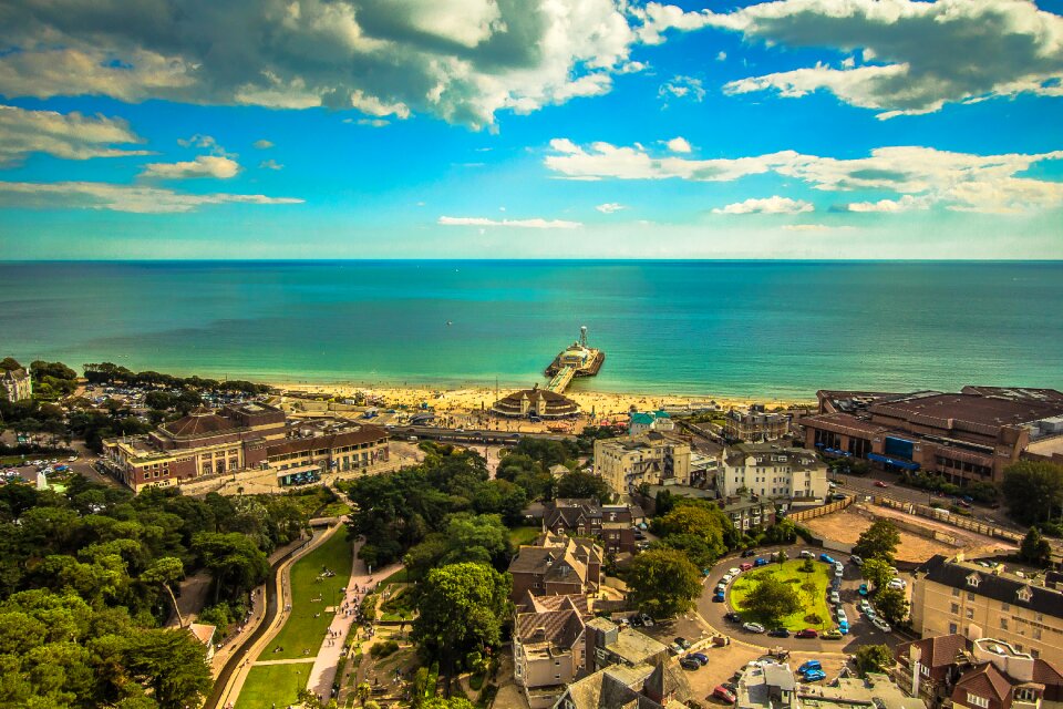 Bournemouth coast panorama