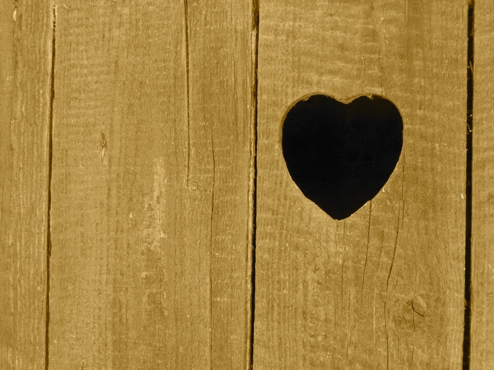 Love silhouette wood