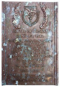 Battle of Midway memorial plaque on Midway Atoll photo