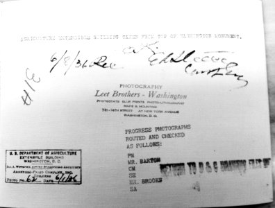 1936-6-1 Agriculture Extensible Building Taken from Top of Washington Monument NARAII RG121-BCP-108-AI-31A label
