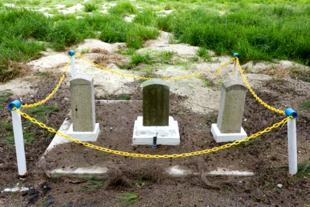 Japanese graves on Midway Atoll from WWII photo