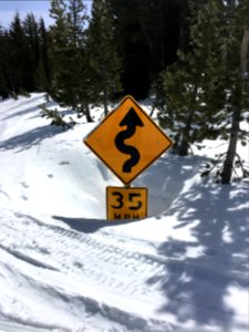 Snowed in road sign photo