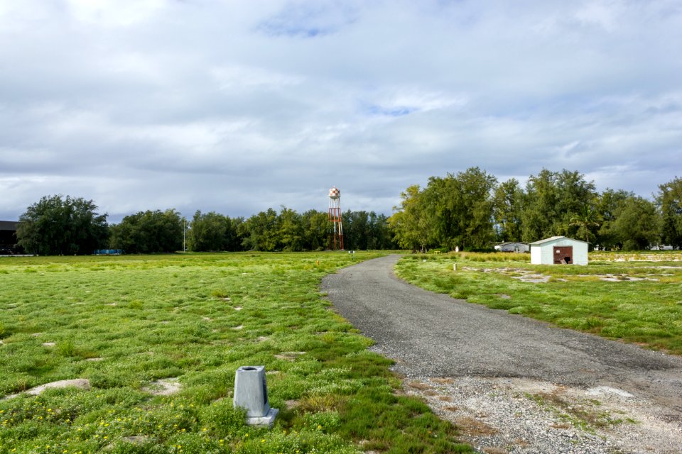 Looking northwest, towards the water tower, from south of the USFWS office