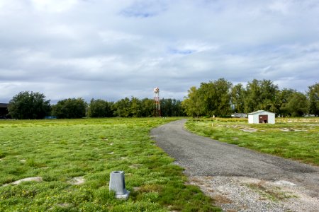 Looking northwest, towards the water tower, from south of the USFWS office