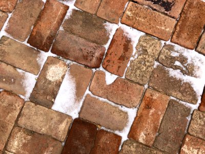 Snow On Brick