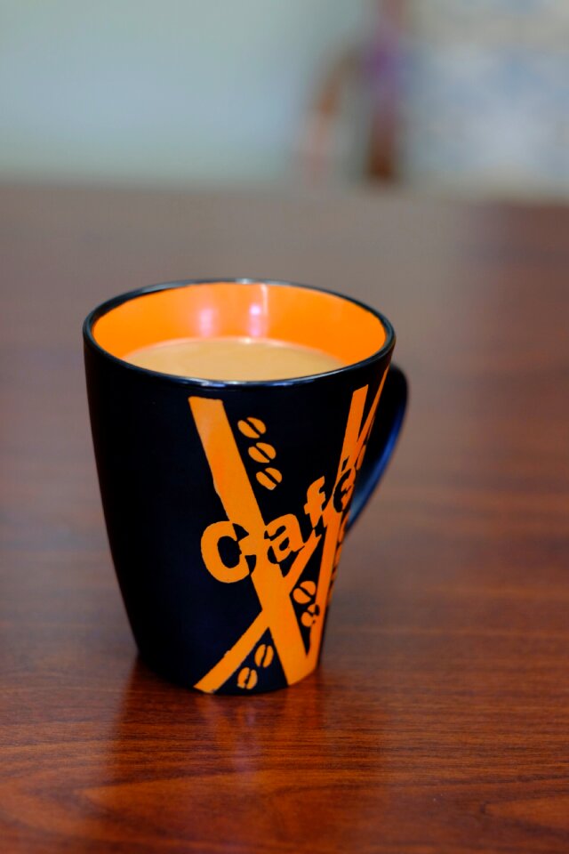 Desk orange black