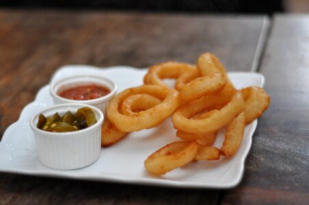 Onion rings fast food fried foods