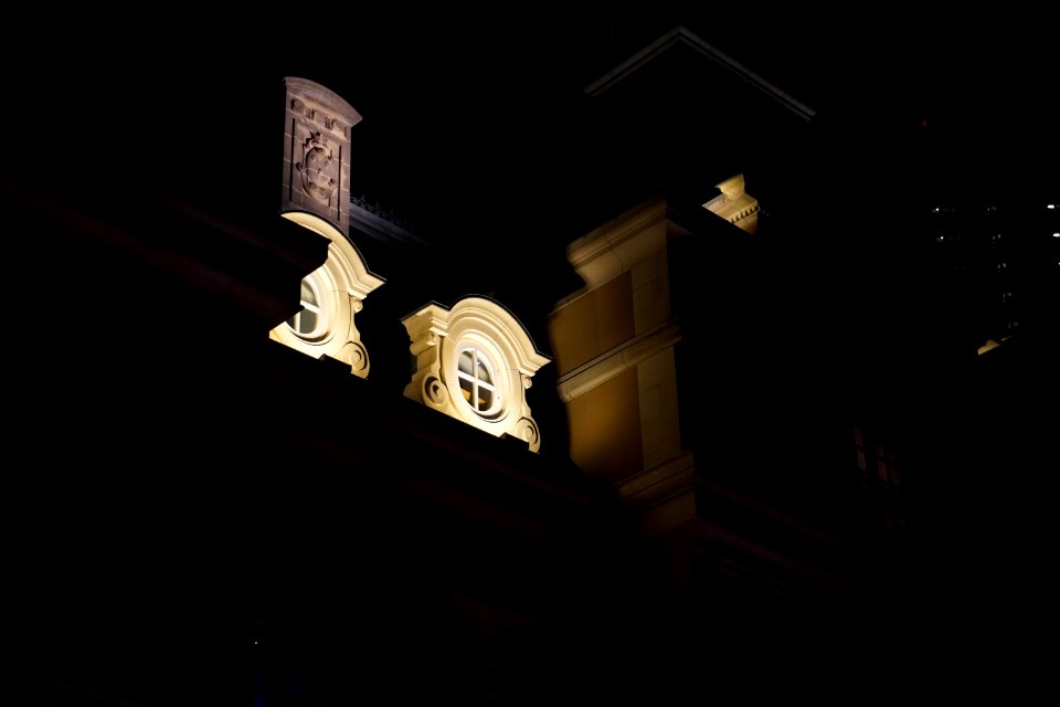 illuminated mansion
