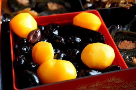 Sweetened black soybeans, kuromame (Osechi) photo