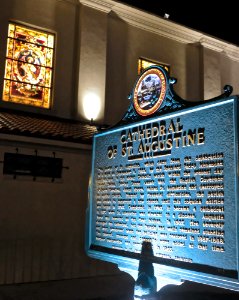 Stained glass windows of cathedral.