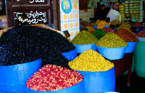 Different kinds of olives photo