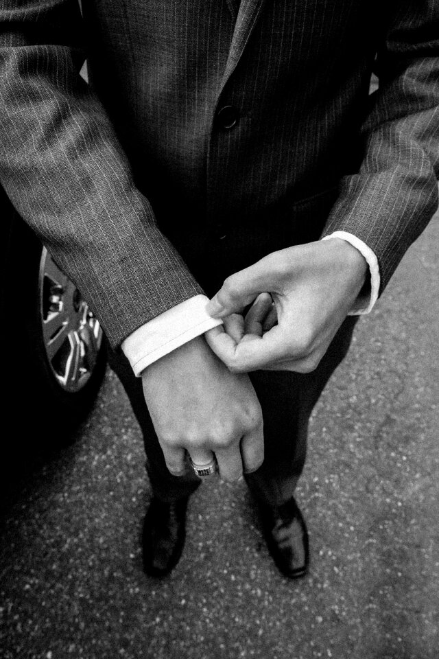 Business man in suit portrait photo