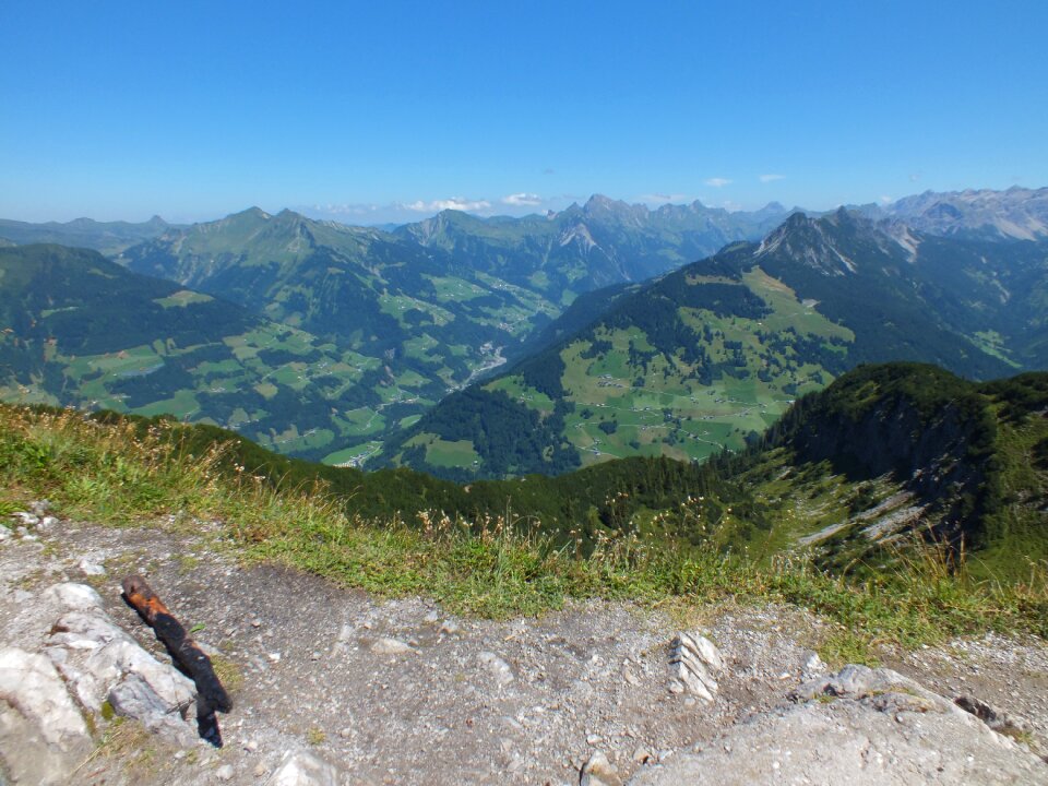 Green fields mountains