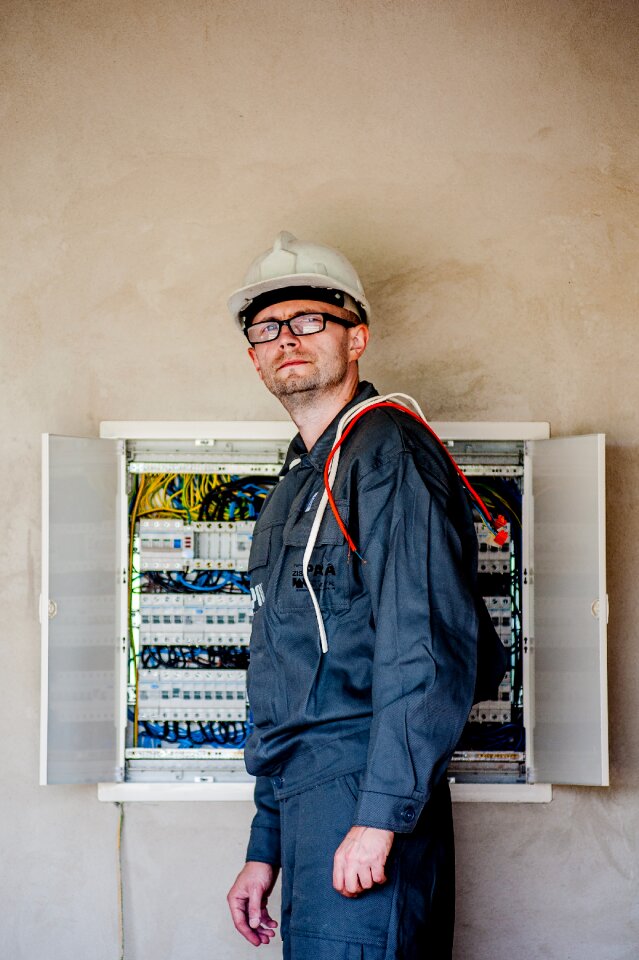 Worker building professional