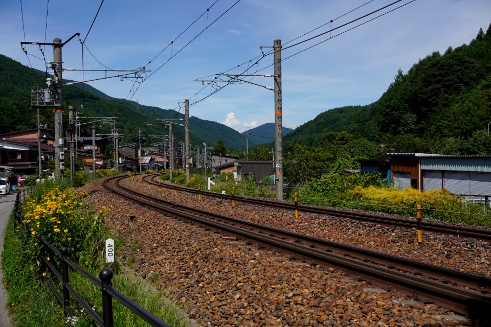 Japanese railroad line at countryside