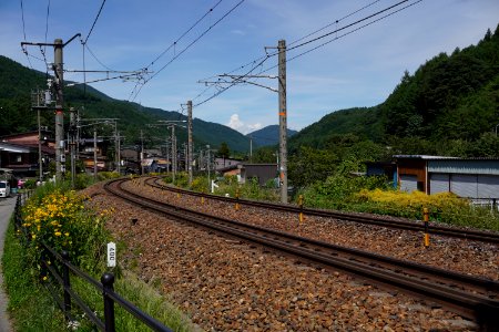 Japanese railroad line at countryside