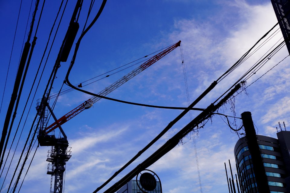 Crane wih bluesky