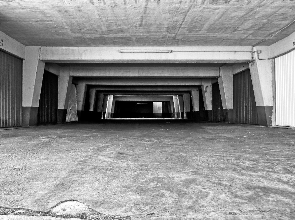 Underground garage door garage