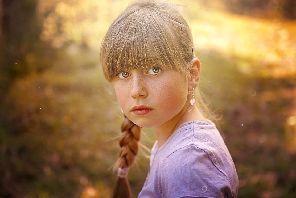 Blond face view