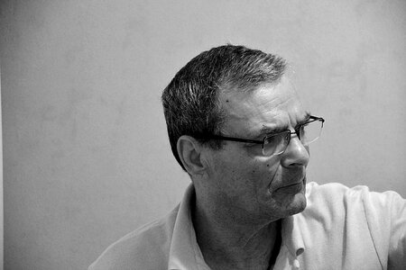 Face character black and white photo