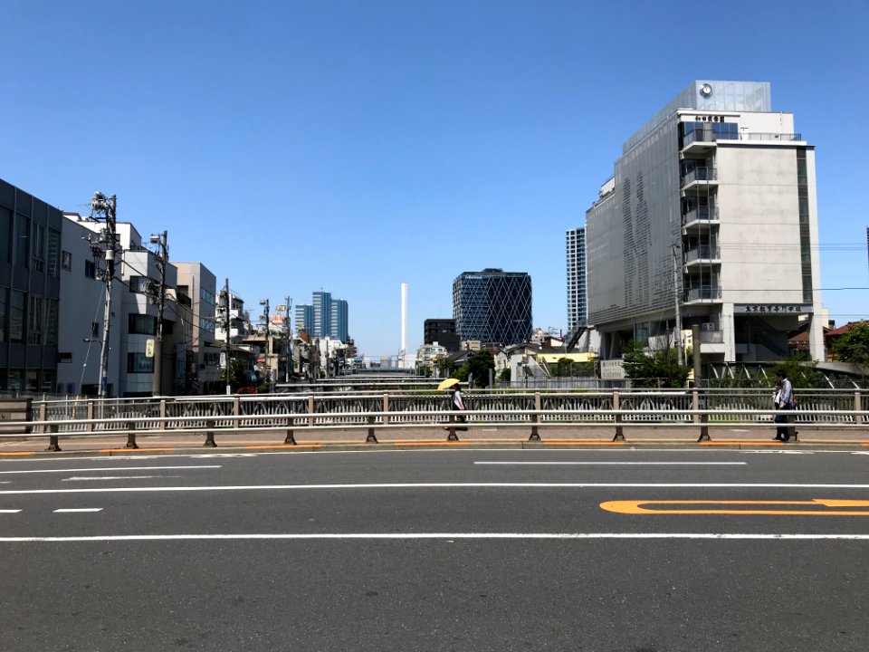 Roads spanning a river