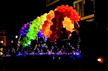 Colorful Christmas ballon float.