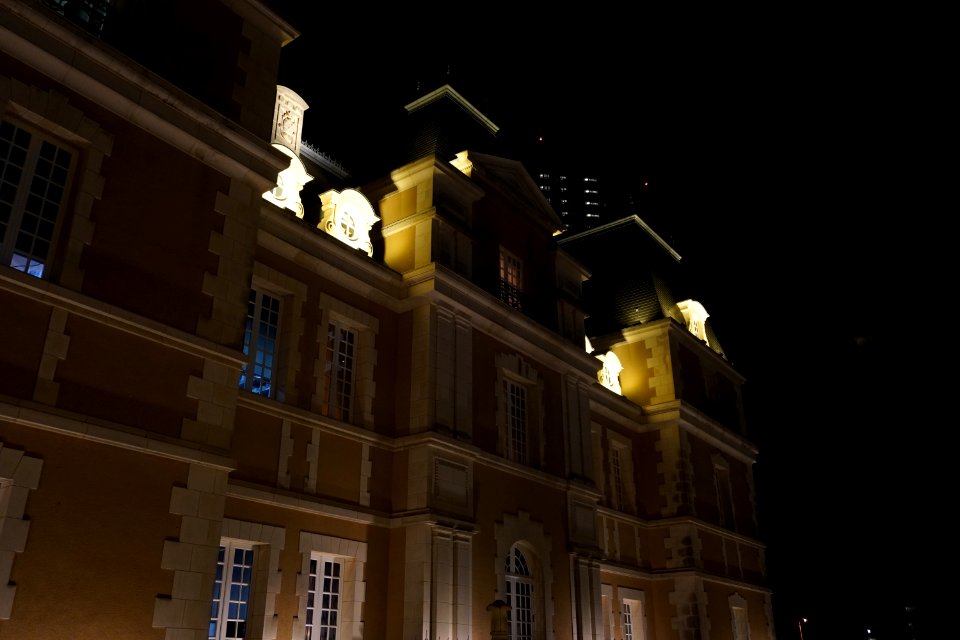illuminated mansion