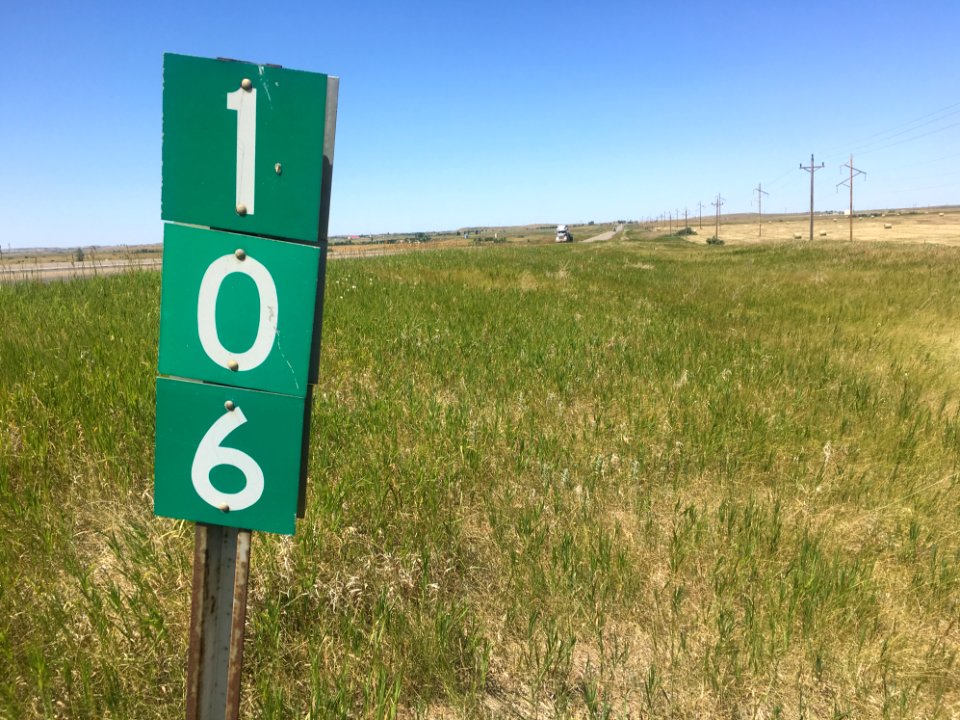 106 Mile Marker in North Dakota
