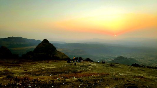 India Landscape Hills Pune Outdoor Sunset photo
