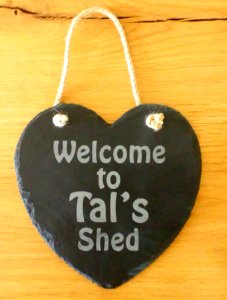 Heart shaped slate plaque hanger