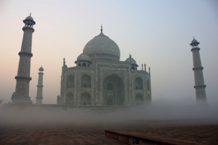 India Taj Mahal Agra Winter Sunrise