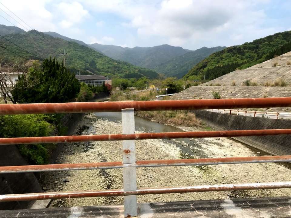 A mountain range by the coast