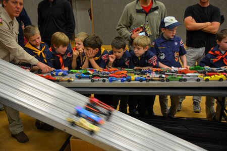 Cub scouts race racing