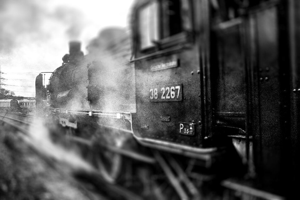 Steam railway loco train