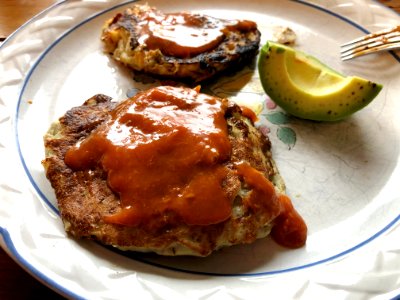 2019/365/300 Rose Hip Jelly Atop Potato Pancakes