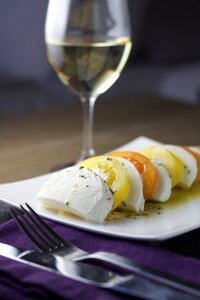 Yellow mozzarella tomatoes