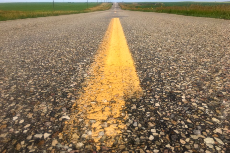 Belly on a Prairie Road