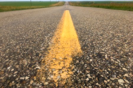 Belly on a Prairie Road