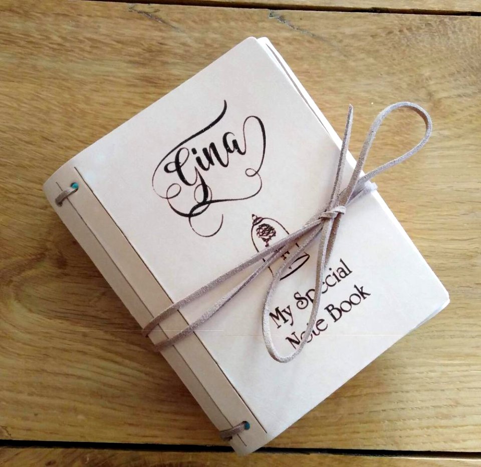 Personalised leather book cover 04
