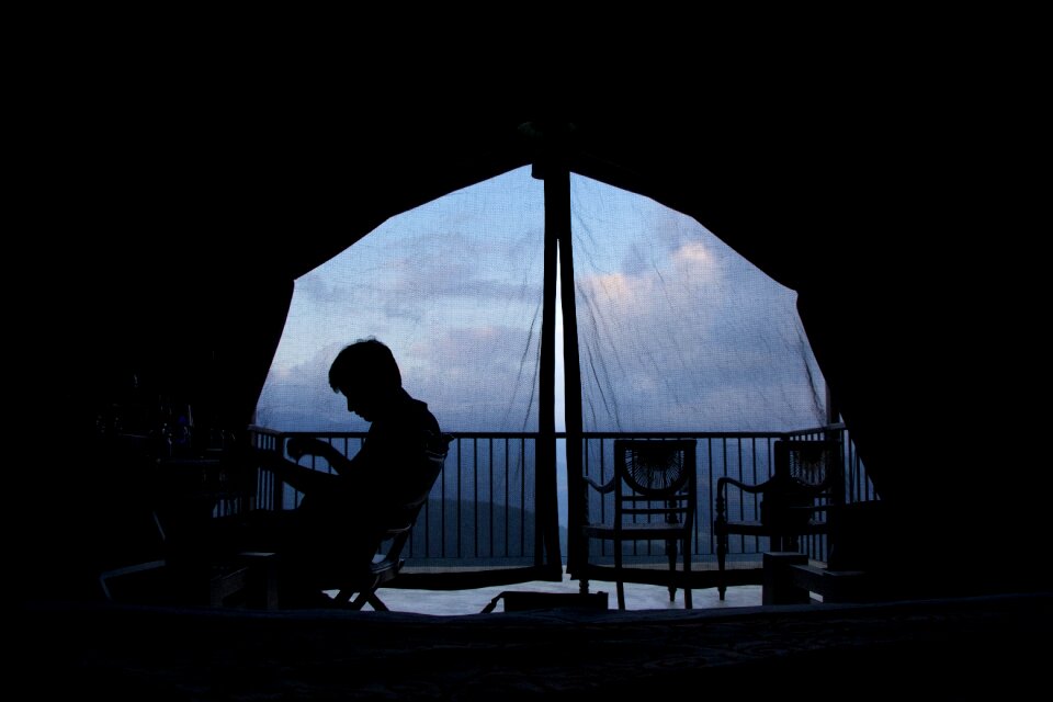 Person sitting chairs
