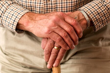 Old person cane retired