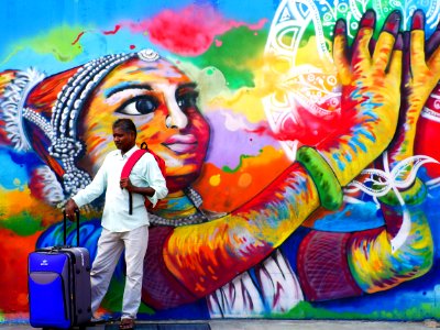 mural - colorful dancer photo