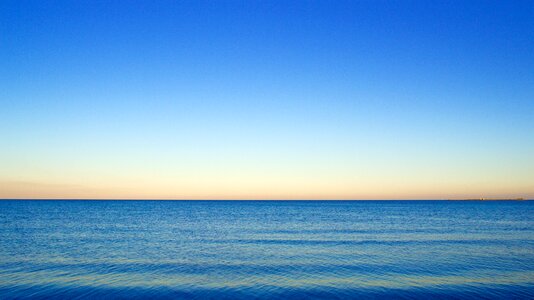 Blue water sunset