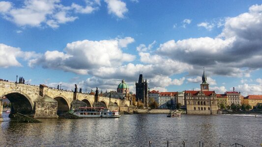 Prague czech republic blue bridge