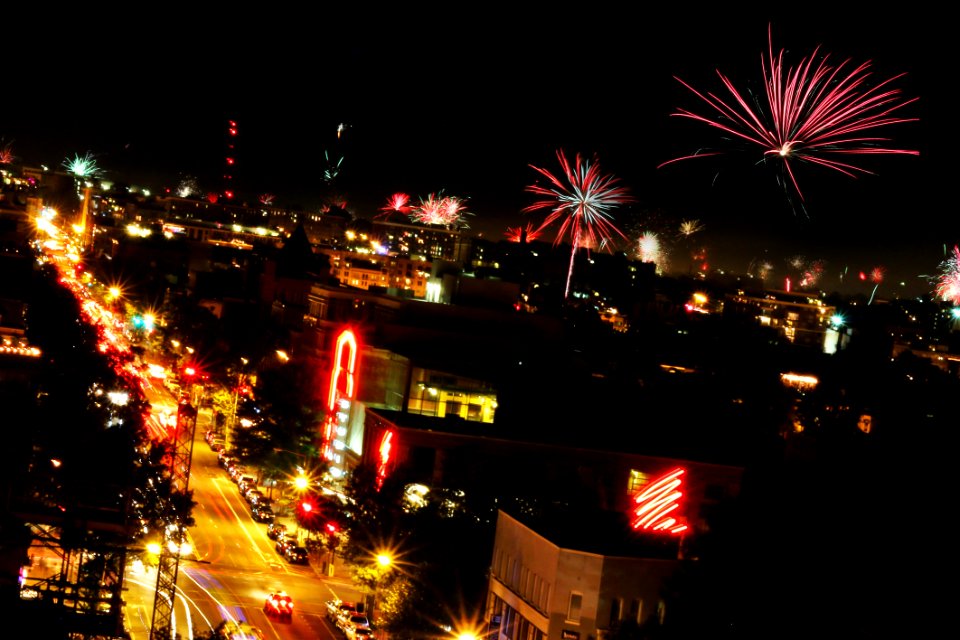 Fireworks from the Seville