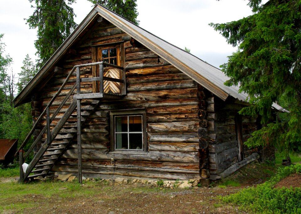 Wooden house woodcutter logs