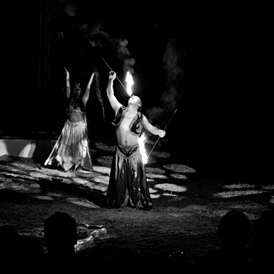 fire-eater in a circus
