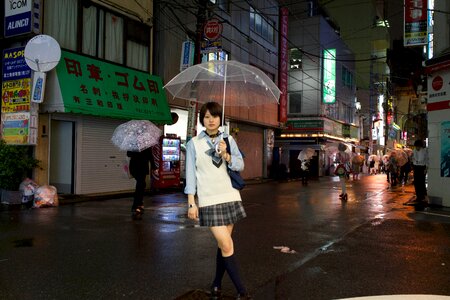 Umbrella model rain photo