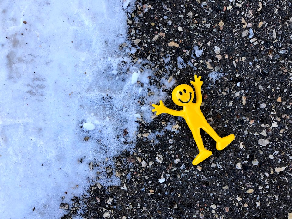 Even Left In The Driveway, Little Yellow Dude is Happy