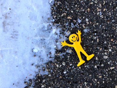 Even Left In The Driveway, Little Yellow Dude is Happy